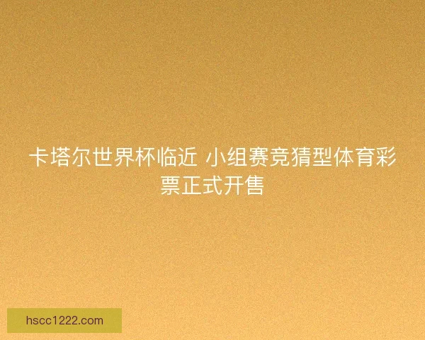 卡塔尔世界杯临近 小组赛竞猜型体育彩票正式开售