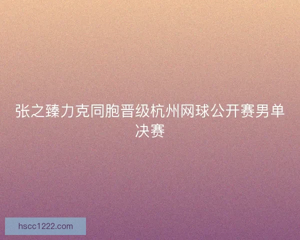 张之臻力克同胞晋级杭州网球公开赛男单决赛 张之臻力克同胞晋级杭州网球公开赛男单决赛