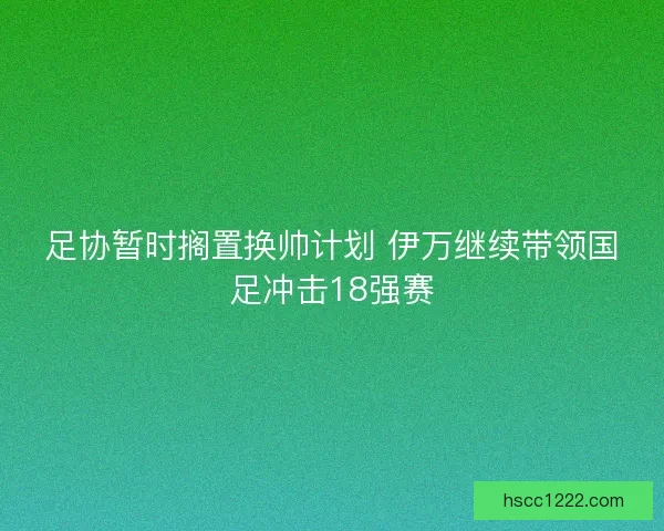 足协暂时搁置换帅计划 伊万继续带领国足冲击18强赛